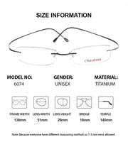 Chashma Brand Titanium Reading Glasses Super Light Myopia Optical Prescription Glasses Frame for Male and Female
