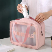 PU Women Travel Storage Bag Toiletry Organize Waterproof PVC Cosmetic Bag Portable Transparent MakeUp Bag Female Wash Bag