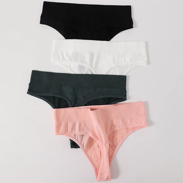 1PC/2PCS Women Panties High Waist Sexy Thongs Bodyshaper High-Leg Panty Female Underpant Fitness Underwear Seamless Panties