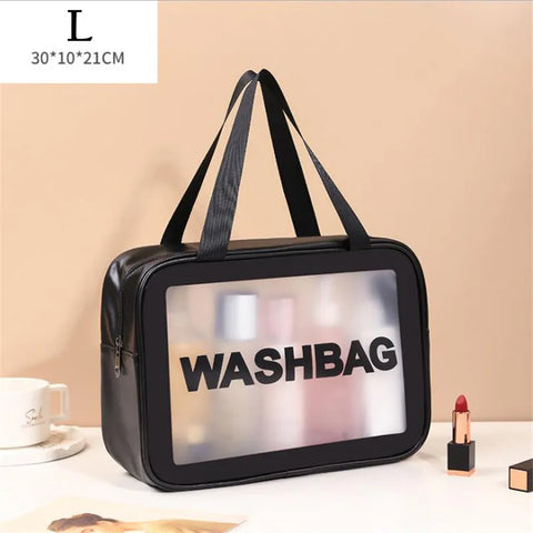 PU Women Travel Storage Bag Toiletry Organize Waterproof PVC Cosmetic Bag Portable Transparent MakeUp Bag Female Wash Bag