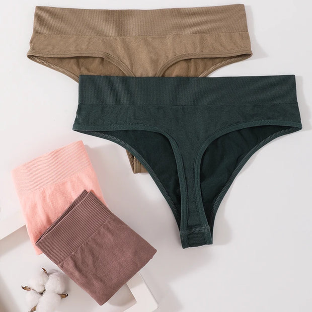 1PC/2PCS Women Panties High Waist Sexy Thongs Bodyshaper High-Leg Panty Female Underpant Fitness Underwear Seamless Panties