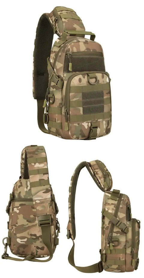 Tactical Shoulder Bag Waterproof Oxford Chest Bag Outdoor Sports Sling Backpack for Hunting Hiking Camping
