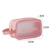 PU Women Travel Storage Bag Toiletry Organize Waterproof PVC Cosmetic Bag Portable Transparent MakeUp Bag Female Wash Bag
