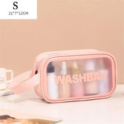 PU Women Travel Storage Bag Toiletry Organize Waterproof PVC Cosmetic Bag Portable Transparent MakeUp Bag Female Wash Bag