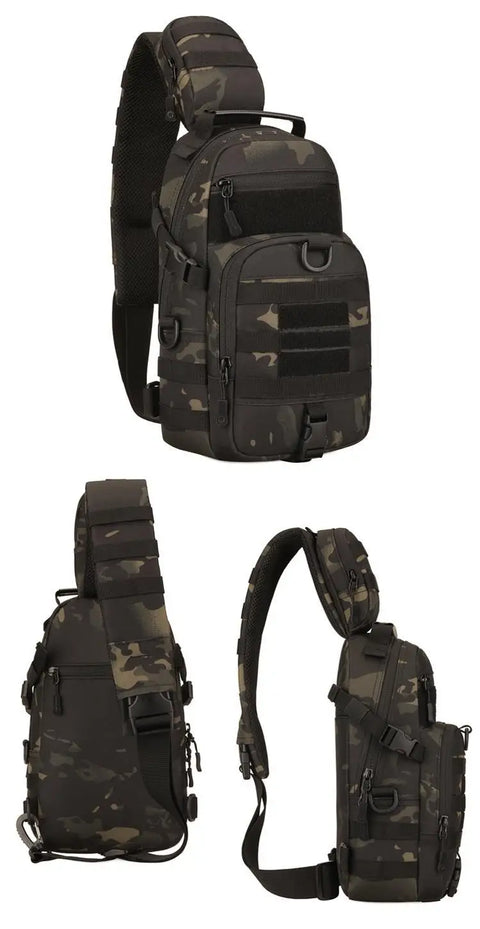 Tactical Shoulder Bag Waterproof Oxford Chest Bag Outdoor Sports Sling Backpack for Hunting Hiking Camping