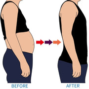 Men Body Toning T-Shirt Body Shaper Corrective Posture Shirt Slimming Belt Belly Abdomen Fat Burning Compression Corset