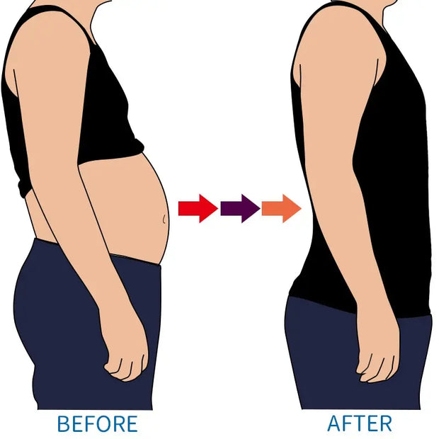 Men Body Toning T-Shirt Body Shaper Corrective Posture Shirt Slimming Belt Belly Abdomen Fat Burning Compression Corset