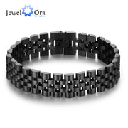 Luxury Gold Color Stainless Steel Bracelet 200mm Wristband Men Jewelry Bracelets Bangles Gift for Him (JewelOra BA101608)