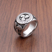 Punk Vegvisir Viking 316L Stainless Steel Rings Futhark Runes Slavic Ring Triangle Odin Nordic Jewelry