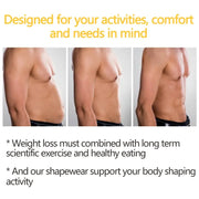 Men Body Toning T-Shirt Body Shaper Corrective Posture Shirt Slimming Belt Belly Abdomen Fat Burning Compression Corset