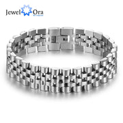 Luxury Gold Color Stainless Steel Bracelet 200mm Wristband Men Jewelry Bracelets Bangles Gift for Him (JewelOra BA101608)