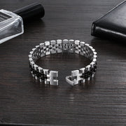 Luxury Gold Color Stainless Steel Bracelet 200mm Wristband Men Jewelry Bracelets Bangles Gift for Him (JewelOra BA101608)