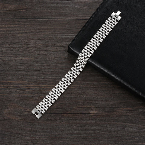 Luxury Gold Color Stainless Steel Bracelet 200mm Wristband Men Jewelry Bracelets Bangles Gift for Him (JewelOra BA101608)