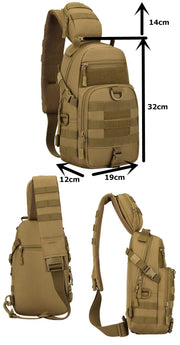 Tactical Shoulder Bag Waterproof Oxford Chest Bag Outdoor Sports Sling Backpack for Hunting Hiking Camping