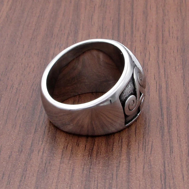 Punk Vegvisir Viking 316L Stainless Steel Rings Futhark Runes Slavic Ring Triangle Odin Nordic Jewelry