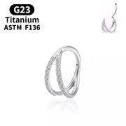 G23 Titanium Piercing Nose Ring Cz Septum Clicker Hoop Nose Labret Ear Tragus Cartilage Rose Gold Color Piercing Body Jewelry
