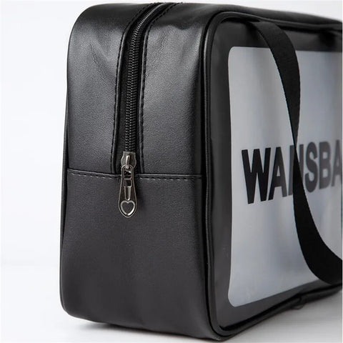 PU Women Travel Storage Bag Toiletry Organize Waterproof PVC Cosmetic Bag Portable Transparent MakeUp Bag Female Wash Bag