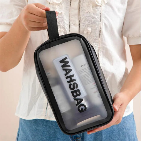 PU Women Travel Storage Bag Toiletry Organize Waterproof PVC Cosmetic Bag Portable Transparent MakeUp Bag Female Wash Bag