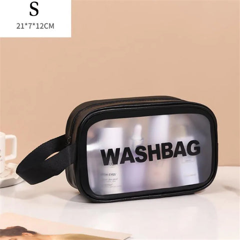 PU Women Travel Storage Bag Toiletry Organize Waterproof PVC Cosmetic Bag Portable Transparent MakeUp Bag Female Wash Bag
