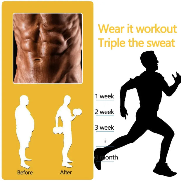 Men Body Toning T-Shirt Body Shaper Corrective Posture Shirt Slimming Belt Belly Abdomen Fat Burning Compression Corset
