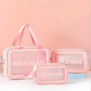 PU Women Travel Storage Bag Toiletry Organize Waterproof PVC Cosmetic Bag Portable Transparent MakeUp Bag Female Wash Bag
