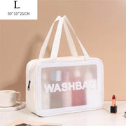 PU Women Travel Storage Bag Toiletry Organize Waterproof PVC Cosmetic Bag Portable Transparent MakeUp Bag Female Wash Bag