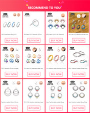 G23 Titanium Piercing Nose Ring Cz Septum Clicker Hoop Nose Labret Ear Tragus Cartilage Rose Gold Color Piercing Body Jewelry
