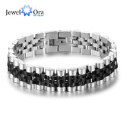 Luxury Gold Color Stainless Steel Bracelet 200mm Wristband Men Jewelry Bracelets Bangles Gift for Him (JewelOra BA101608)