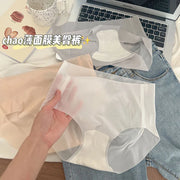 Summer Ice Silk Seamless Underwear Ladies Summer Ultra-thin Sense Quick-drying Pants 3D Peach Hip Fitness Briefs Panties