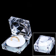 Transparent Crystal Ring Box Jewelry Packaging Box High Quality Acrylic Earring Wedding Storage Clear Packaging Gift Case