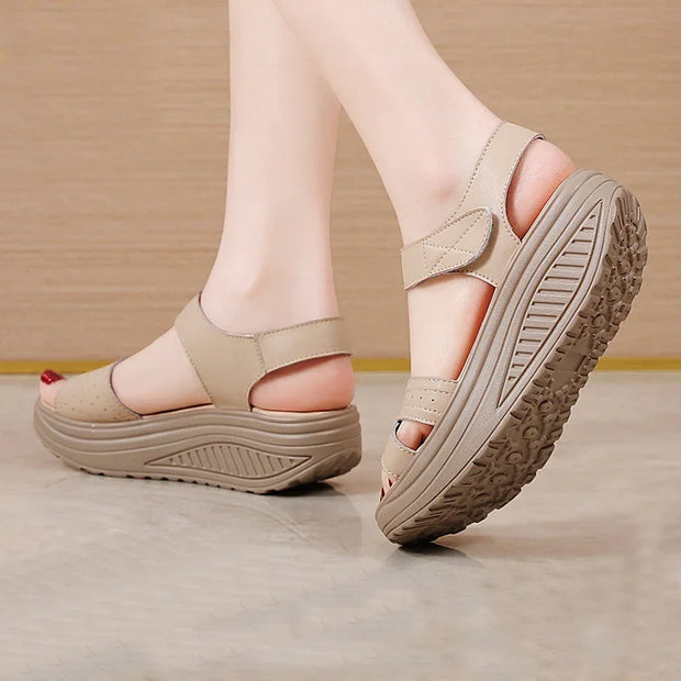 Women Sandals Wedge Heels Sandals Summer Shoes For Women Elegant Heeled Sandalias Mujer Summer Footwear Female Wedges Shoes New