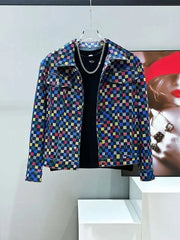 PFHQ Spring Shoulder Pad Short Men's Denim Jacket Design Versatile Turn-down Collar Contrast Color Male Tops 21E3316