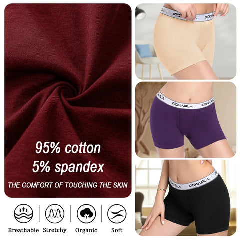 Women’s Boxer Briefs Seamless Boy Shorts Panties Soft Stretch Cotton Ladies Safety Pants Female Anti Chafing Boy Shorts Panties