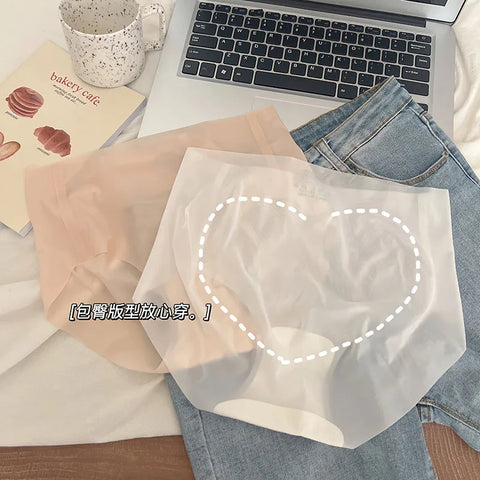 Summer Ice Silk Seamless Underwear Ladies Summer Ultra-thin Sense Quick-drying Pants 3D Peach Hip Fitness Briefs Panties