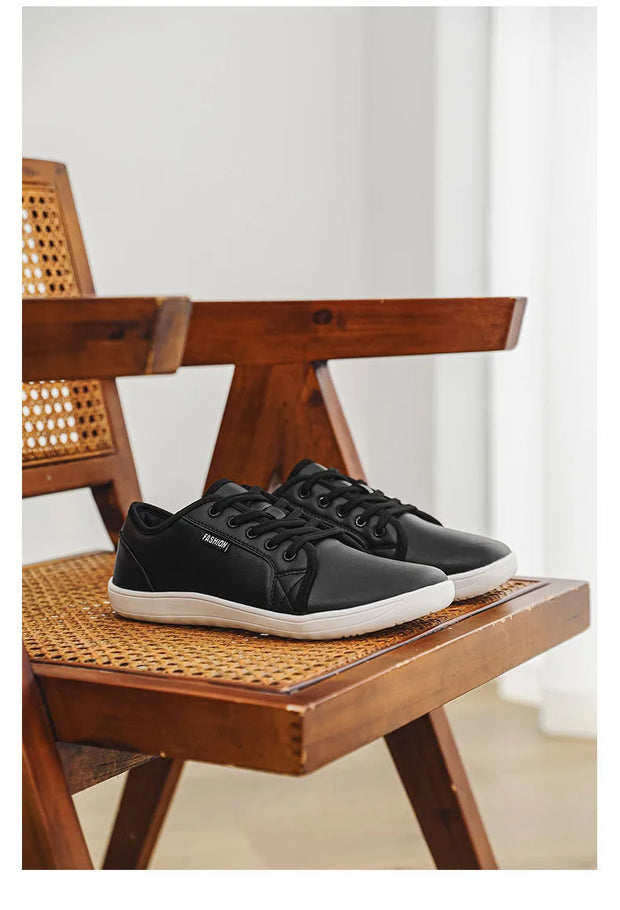 Men's Wide-toe Barefoot Shoes Lightweight Soft-soled Casual Walking Minimalist Breathable Artificial Leather Low-top Sneakers
