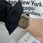 Brand Quartz Watch Youth Student Watch Vintage Square Dial Leather Belt Wristwatch Casual Fashion Men Women Gift Clock Wholesale