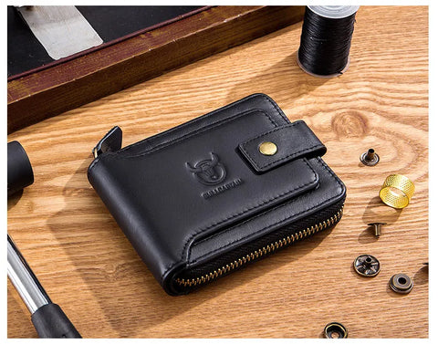 BULLCAPTAIN Brand Men's Wallet Genuine Leather Purse Male Rfid Wallet Multifunction Storage Bag Coin Purse Wallet's Card Bags
