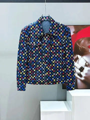 PFHQ Spring Shoulder Pad Short Men's Denim Jacket Design Versatile Turn-down Collar Contrast Color Male Tops 21E3316