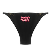 Black Sexy Underpant Cute Love Panties Daddy's Girl Thong for Women Seamless Female Underwear Pure Cotton Crotch Girls Low Waist