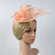 Women Ascot Fascinator Hat Feather Mesh Headband with Clip Reversible Kentucky Derby Photography for Ladies Tea Party