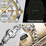 POEDAGAR Luxury Quartz Watch for Ladies Waterproof Luminous Date Week Stainless Steel Women Watches Elegant Dress WristWatch+box