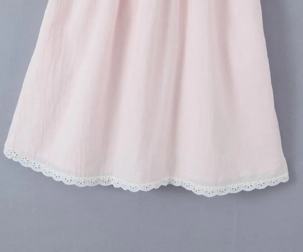 2023 Sexy Pink Spliced Embroidery Lace Deep V neck Mini Sling Dress Women Adjust Bow Ribbon Back Backless Party Robe Holiday