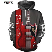 Mens 3d Guitar Printed Fashion Hoodie Daily European Size Sweatshirt Musical Moletom Female Psychedelic Clothes Wholesaler