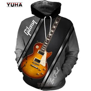 Mens 3d Guitar Printed Fashion Hoodie Daily European Size Sweatshirt Musical Moletom Female Psychedelic Clothes Wholesaler
