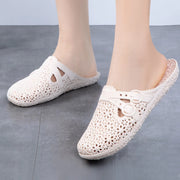 Wrapped Toe Breathable Slippers Women Summer Outer Wear Hole Shoes Home Fashion Casual Hollow Out Slip On Buckle Slipper Female