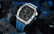 TSAR BOMBA Watch for Men Top Brand Luxury Waterproof Quartz Wristwatch Tonneau Clock Gift Chronograph Rectangle Mens Watch