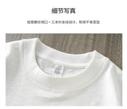 DUKEEN 300G Thick Bamboo Cotton T-Shirt Men Loose Round Neck Half Sleeve Solid Color Pure Cotton Breathable Short Sleeve