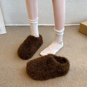 Baotou Hairy Slippers Footwear 2025 Winter Home Lightweight Women Winter Cotton Mopping