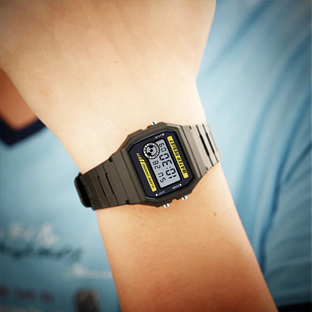 Fashion Simple Sport Electronic Watch LED Digital Multi-function Watches Waterproof PU Strap Alarm Clock Gift For Women/Men