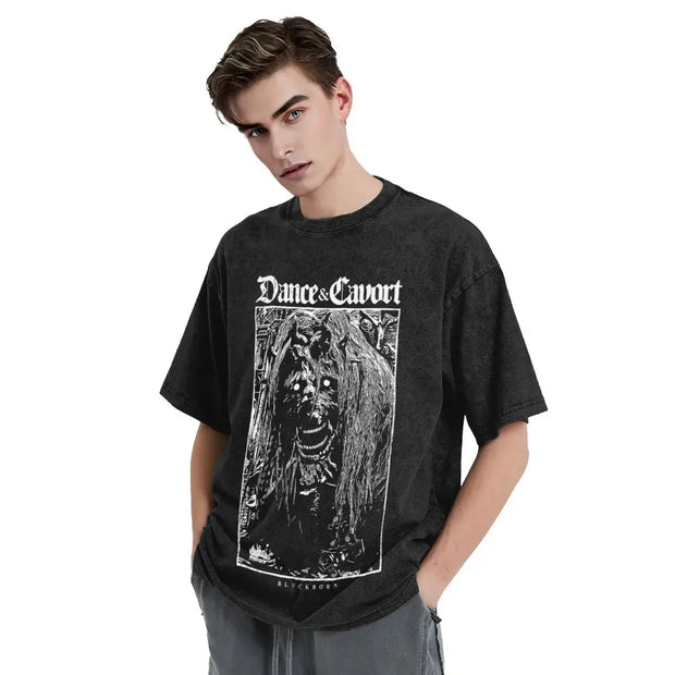 Elder Washed T Shirt Streetwear Hip Hop Novelty T-Shirt Game Tees Tops for Men Women 100% Cotton Oversize Graphic Printed